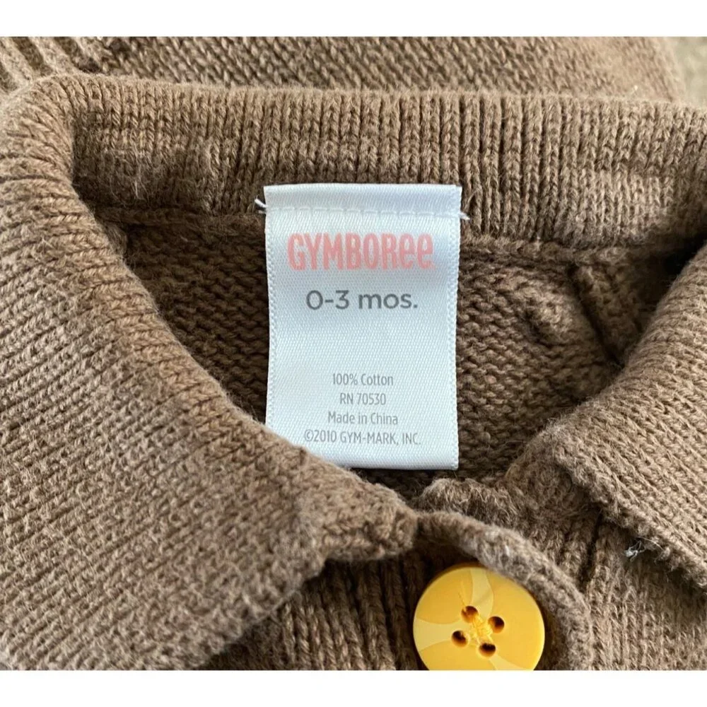 Gymboree cotton knit short sleeve button-front collared pocket cardigan